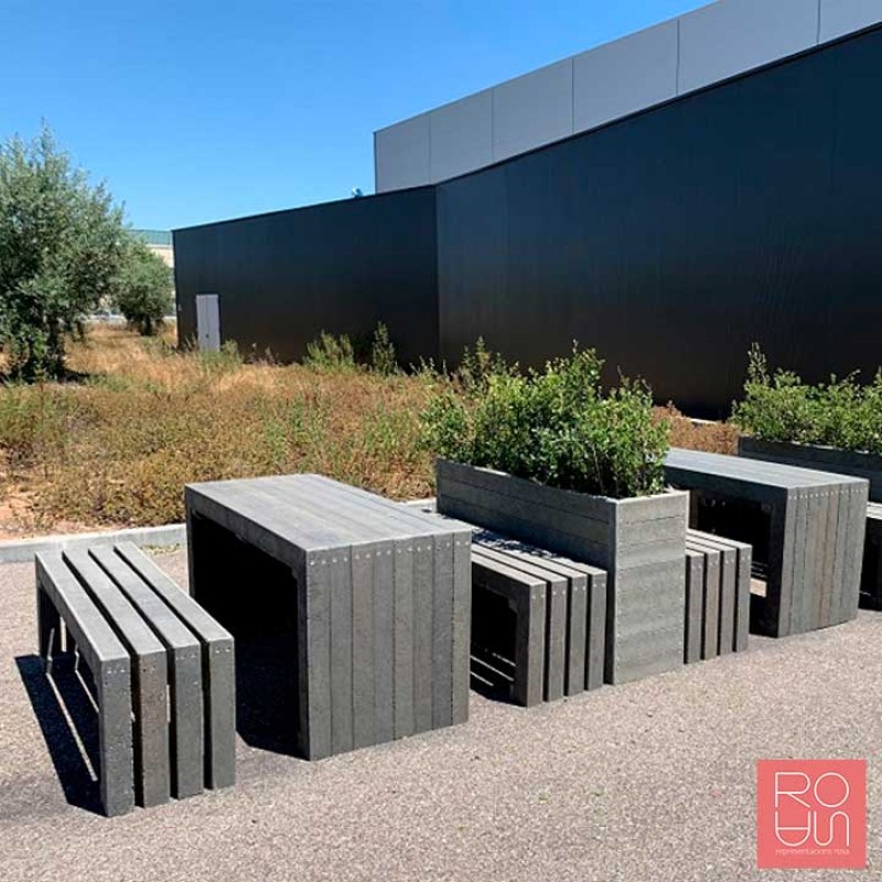 Taula de pícnic en plàstic 100% reciclat Coimbra